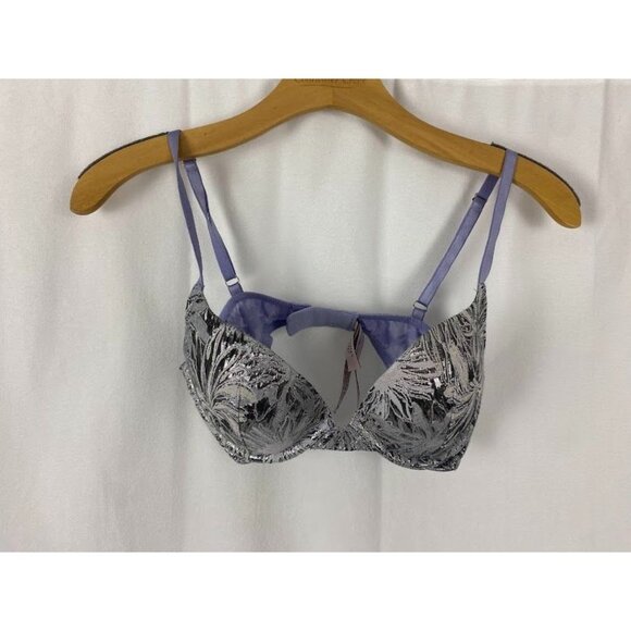 Victoria's Secret Dream Angels Silver/ Lavender Push Up Bra 32C. - Picture 1 of 8
